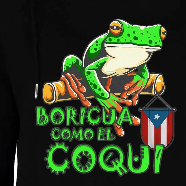 Puerto Rico Frog Puerto Rican Roots Coqui Taino Boricua Gift Womens Funnel Neck Pullover Hood