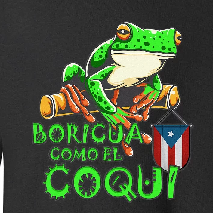 Puerto Rico Frog Puerto Rican Roots Coqui Taino Boricua Gift Toddler Sweatshirt