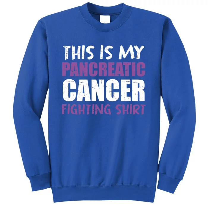 Purple Ribbon Fighter Warrior Pancreatic Cancer Awareness Cute Gift Sweatshirt