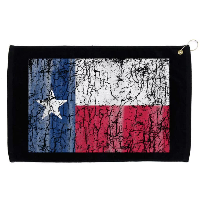 Patriotic Retro Flag Of Texas Grommeted Golf Towel