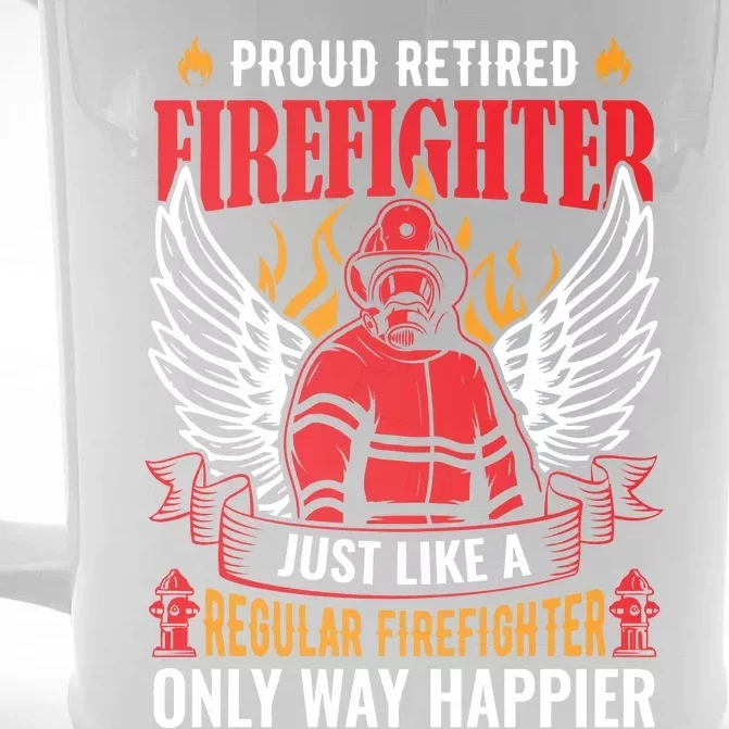 Proud Retired Firefighter Father's Day S Front & Back Beer Stein