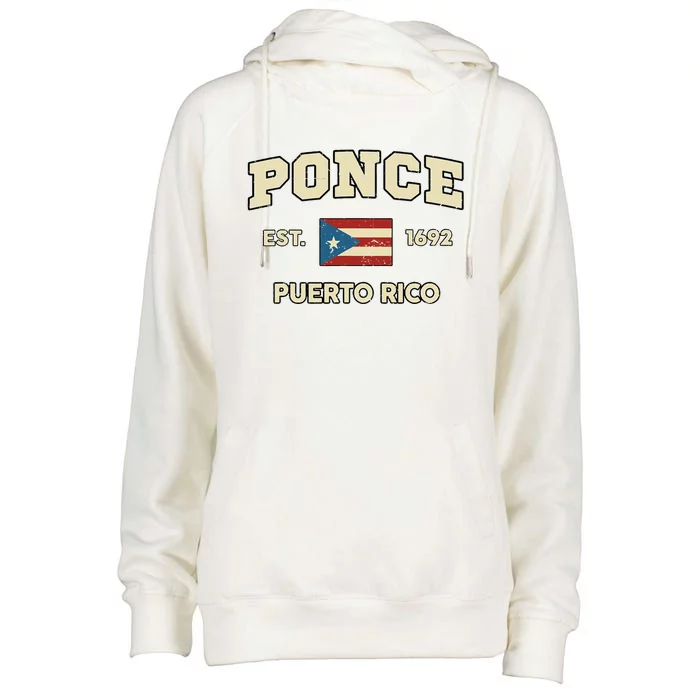 Puerto Rico Flag Hispanic Heritage Month Ponce Boricua Rican Womens Funnel Neck Pullover Hood