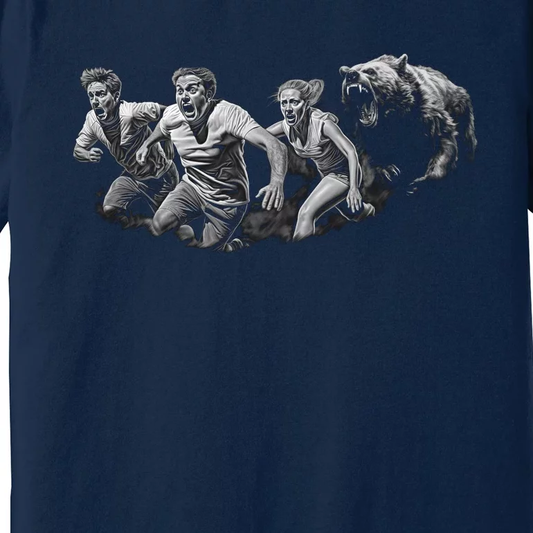 People Running From Bear Premium T-Shirt