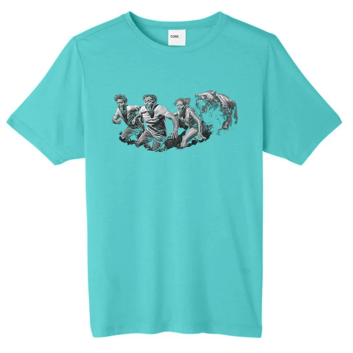 People Running From Bear ChromaSoft Performance T-Shirt