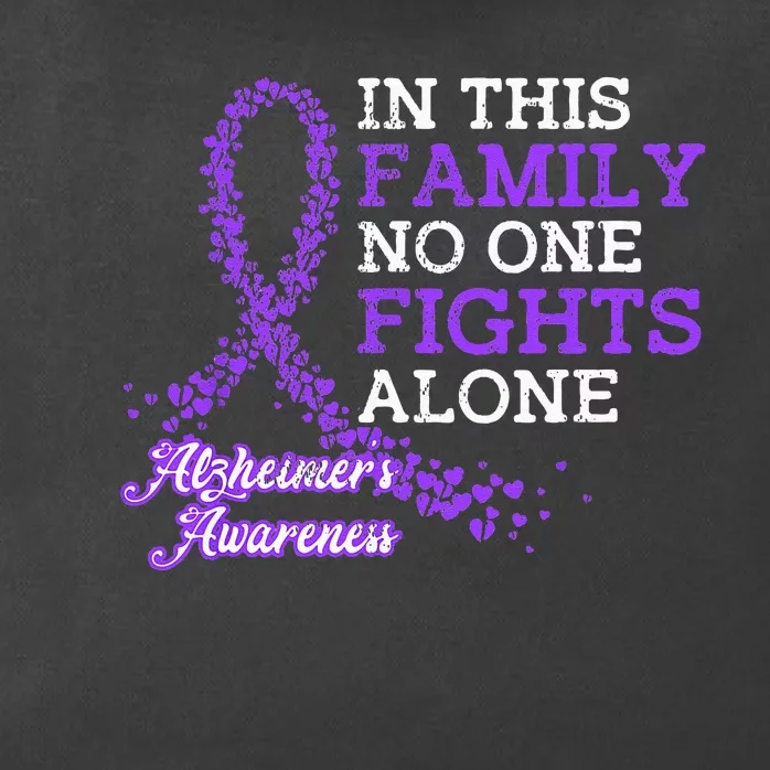 Purple Ribbon Family Alzheimer Awareness Zip Tote Bag