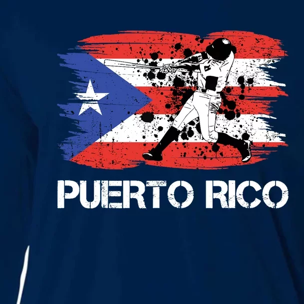 Puerto Rico Flag Baseball Puerto Rican Boricua Cooling Performance Long Sleeve Crew