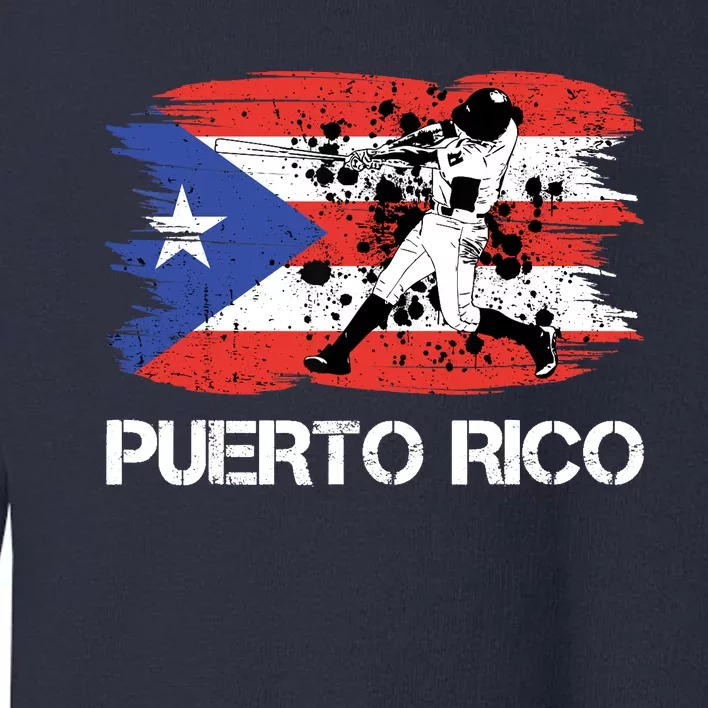 Puerto Rico Flag Baseball Puerto Rican Boricua Toddler Sweatshirt