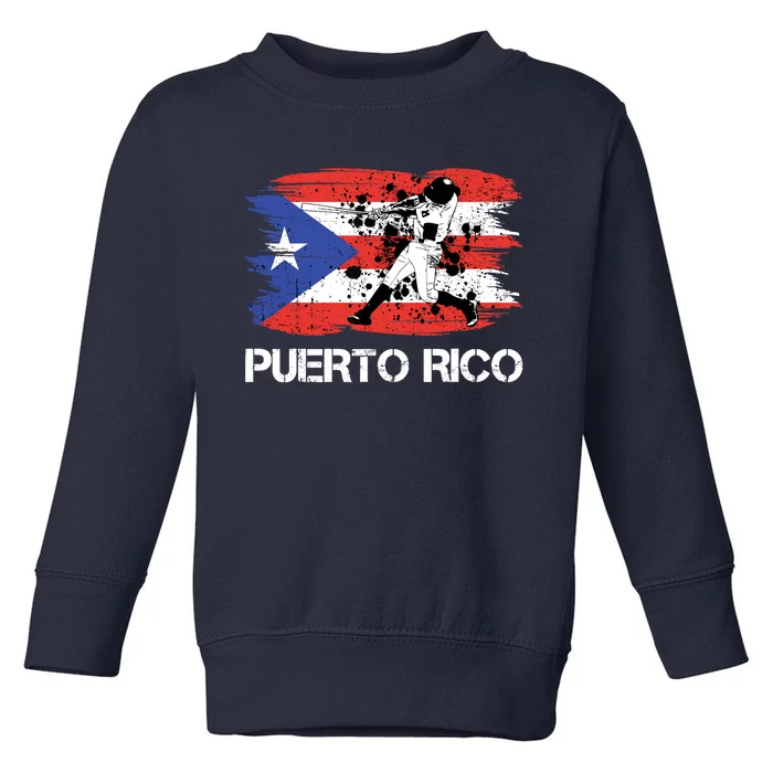 Puerto Rico Flag Baseball Puerto Rican Boricua Toddler Sweatshirt