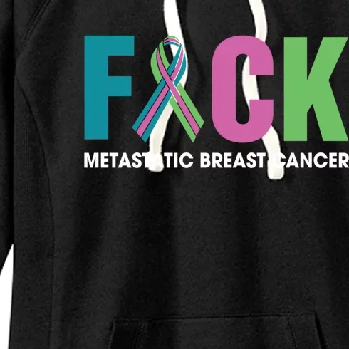 Pink Ribbon Fuck Metastatic Breast Cancer Tee October Metas Cute Gift Women's Fleece Hoodie