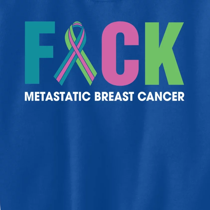 Pink Ribbon Fuck Metastatic Breast Cancer Tee October Metas Cute Gift Kids Sweatshirt