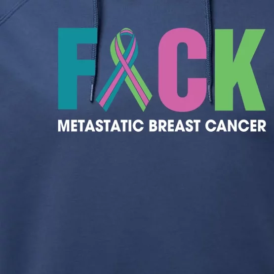 Pink Ribbon Fuck Metastatic Breast Cancer Tee October Metas Cute Gift Performance Fleece Hoodie