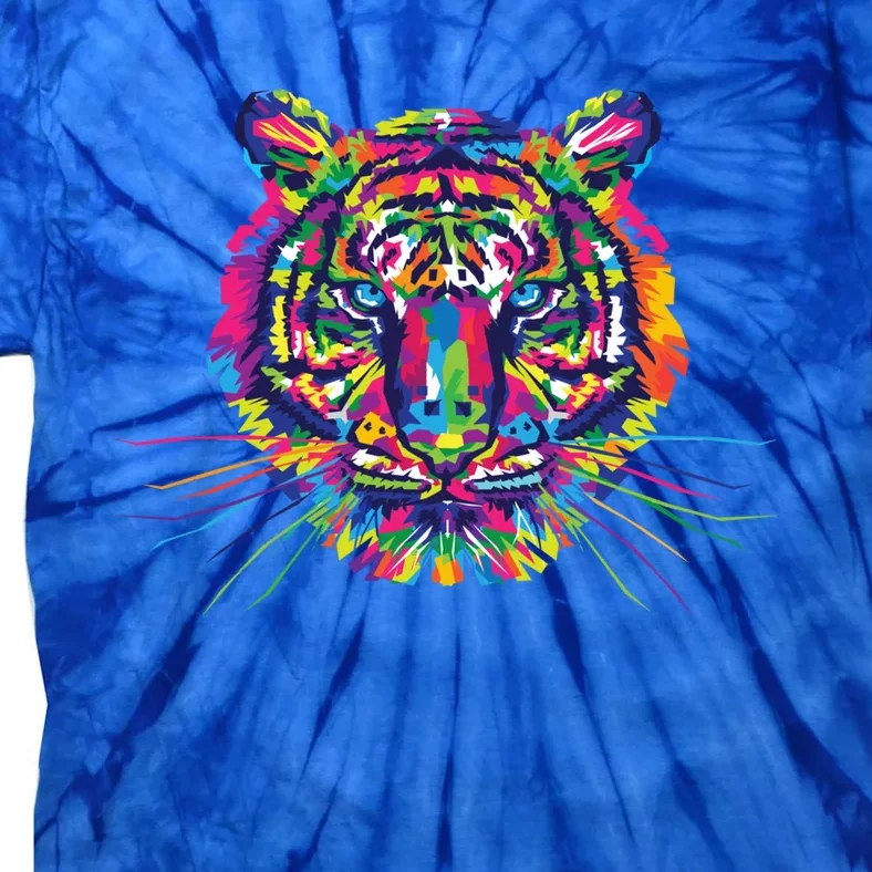 Pride Rainbow Flag Graphic Tiger Hu Rights Gift Tie-Dye T-Shirt