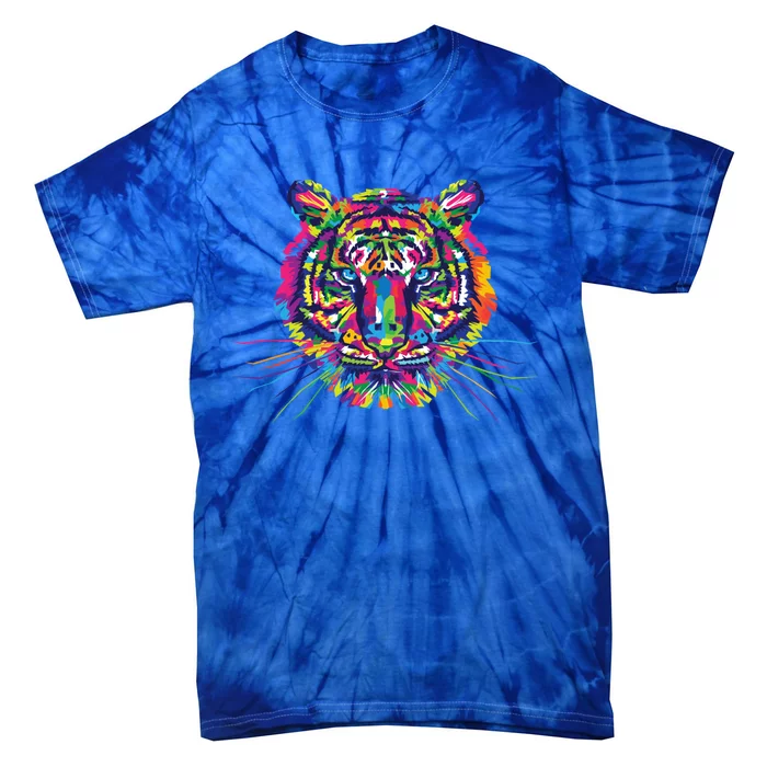 Pride Rainbow Flag Graphic Tiger Hu Rights Gift Tie-Dye T-Shirt