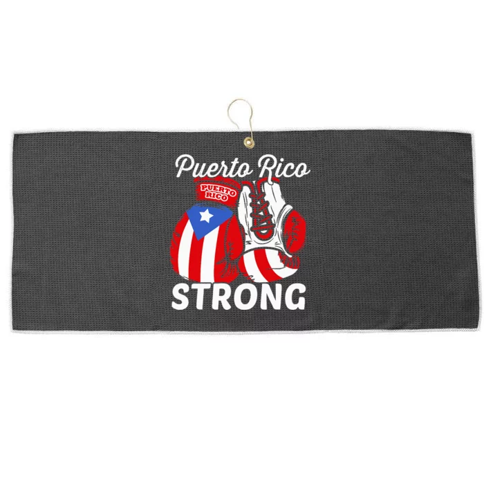 Puerto Rico Flag Boxing Gloves Boricua Puerto Rican Pride Large Microfiber Waffle Golf Towel