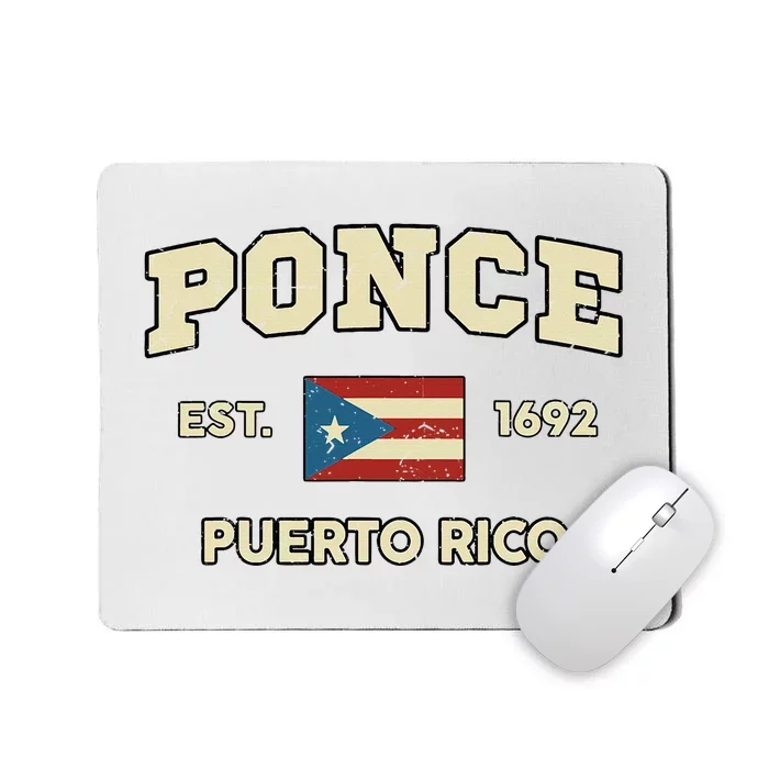 Puerto Rico Flag Hispanic Heritage Month Ponce Boricua Rican Mousepad