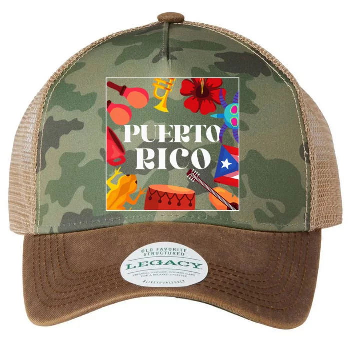 Puerto Rico Flag Flower Amapola Coquí Vejigante Pride Legacy Tie Dye Trucker Hat