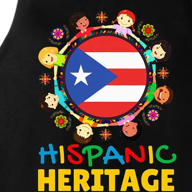 Puerto Rico Flag Boricua Pride Celebration Ladies Tri-Blend Wicking Tank