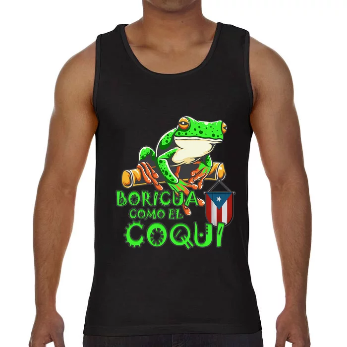 Puerto Rico Frog Puerto Rican Roots Coqui Taino Boricua Gift Comfort Colors® Tank Top