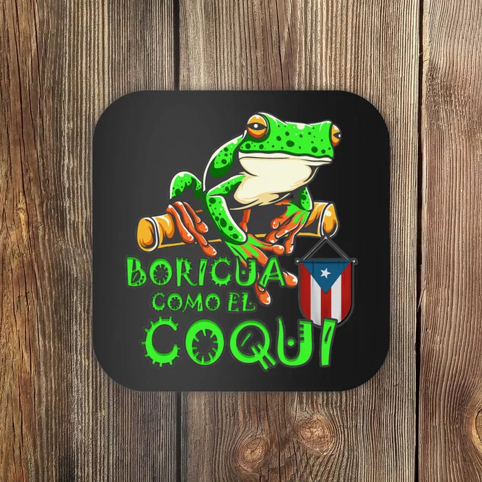 Puerto Rico Frog Puerto Rican Roots Coqui Taino Boricua Gift Coaster