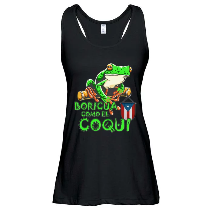 Puerto Rico Frog Puerto Rican Roots Coqui Taino Boricua Gift Ladies Essential Flowy Tank