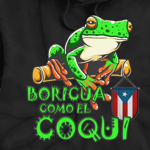 Puerto Rico Frog Puerto Rican Roots Coqui Taino Boricua Gift Tie Dye Hoodie