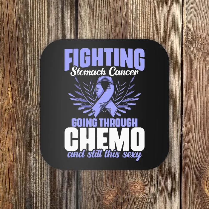 Periwinkle Ribbon Fighting Stomach Cancer Awareness Coaster