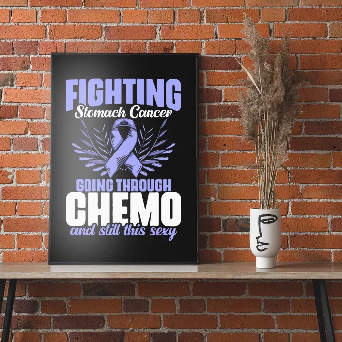 Periwinkle Ribbon Fighting Stomach Cancer Awareness Poster