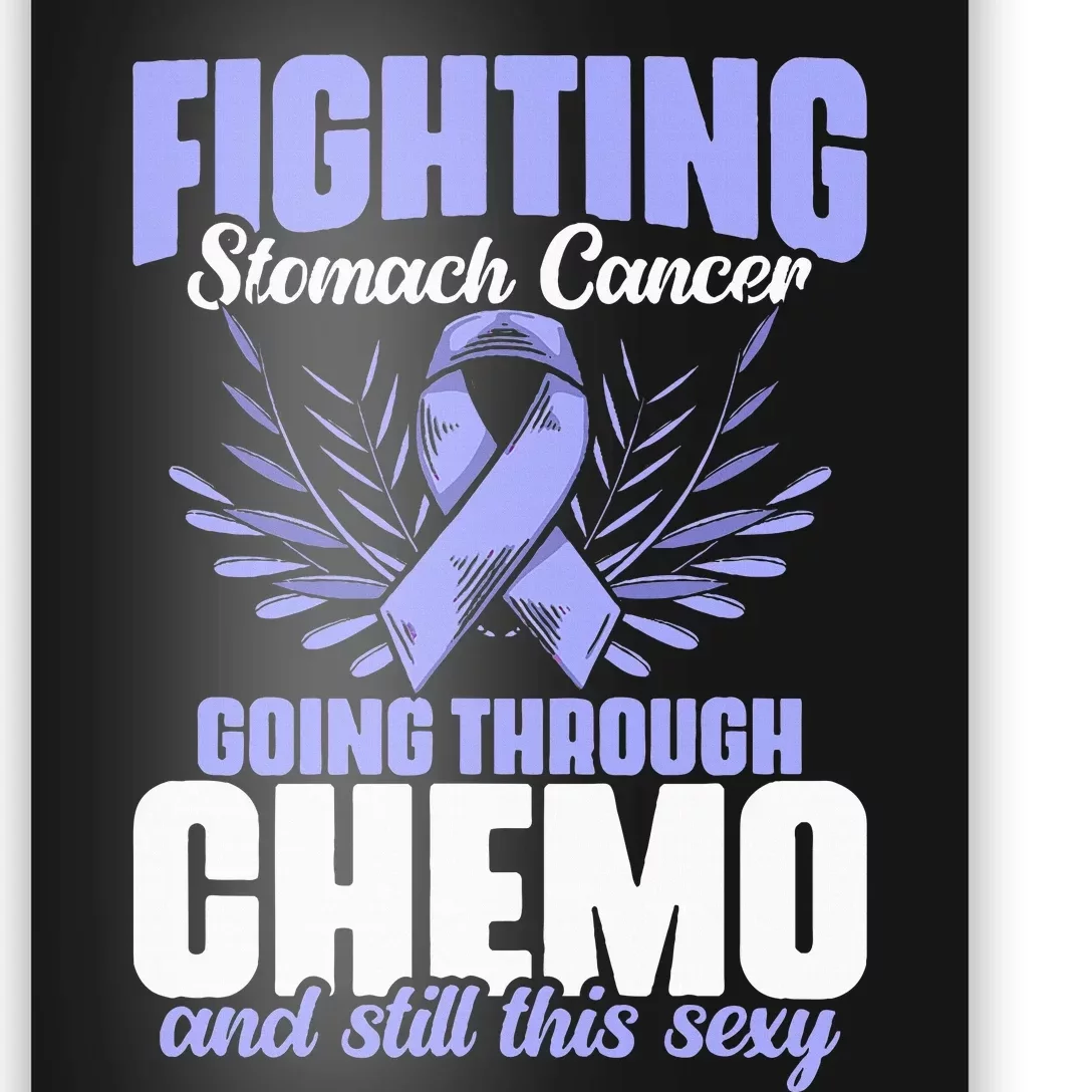 Periwinkle Ribbon Fighting Stomach Cancer Awareness Poster