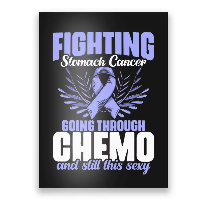 Periwinkle Ribbon Fighting Stomach Cancer Awareness Poster