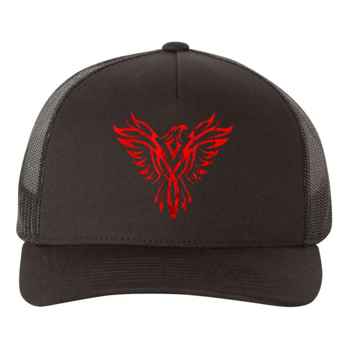 Phoenix Rising Fire Bird Reborn Ashes Rejuvenation Yupoong Adult 5-Panel Trucker Hat