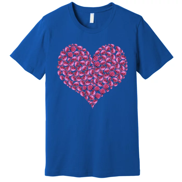 Pink Rose Flower Heargift Roses Lovers Valentines Day Gift Premium T-Shirt