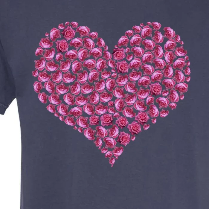 Pink Rose Flower Heargift Roses Lovers Valentines Day Gift Garment-Dyed Heavyweight T-Shirt