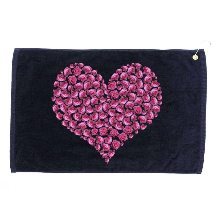 Pink Rose Flower Heargift Roses Lovers Valentines Day Gift Grommeted Golf Towel