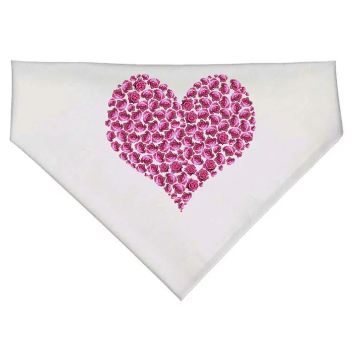 Pink Rose Flower Heargift Roses Lovers Valentines Day Gift USA-Made Doggie Bandana