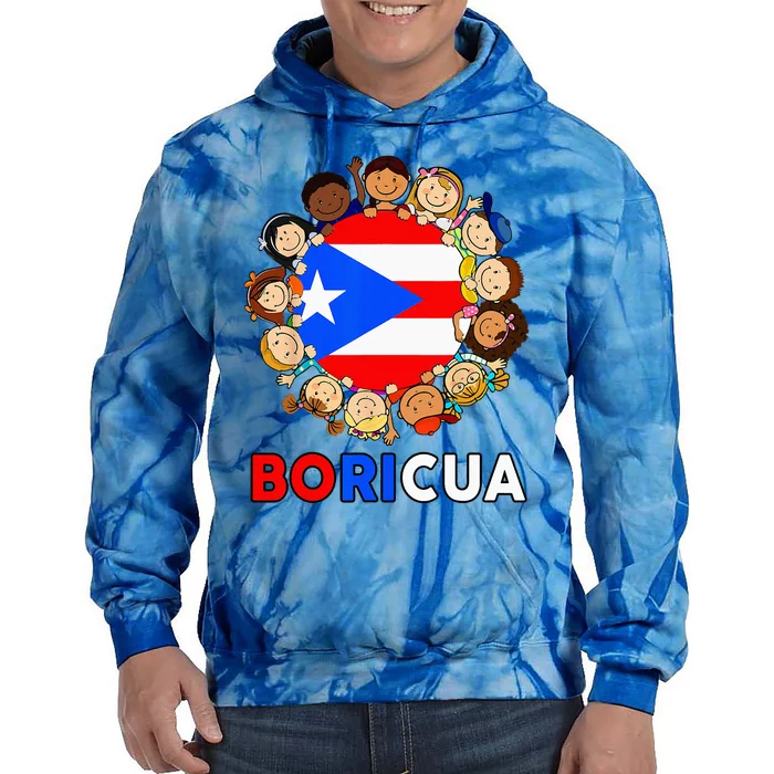 Puerto Rico Flag Boricua Hispanic Heritage Rican Tie Dye Hoodie