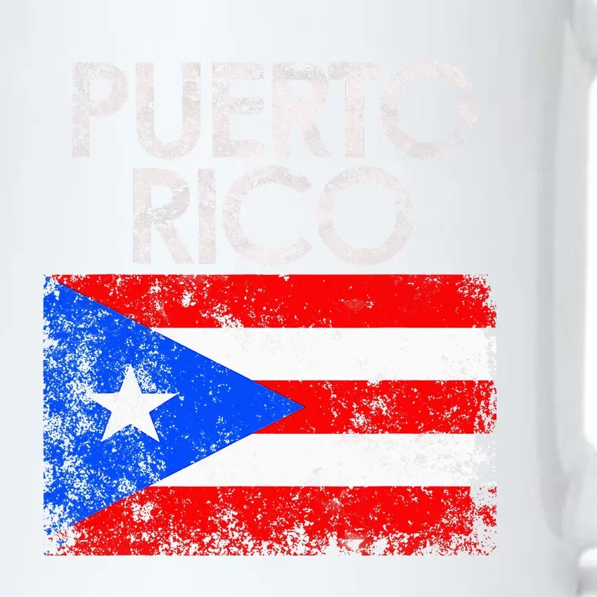 Puerto Rico Flag Pride Souvenir Retro Island Gift Black Color Changing Mug