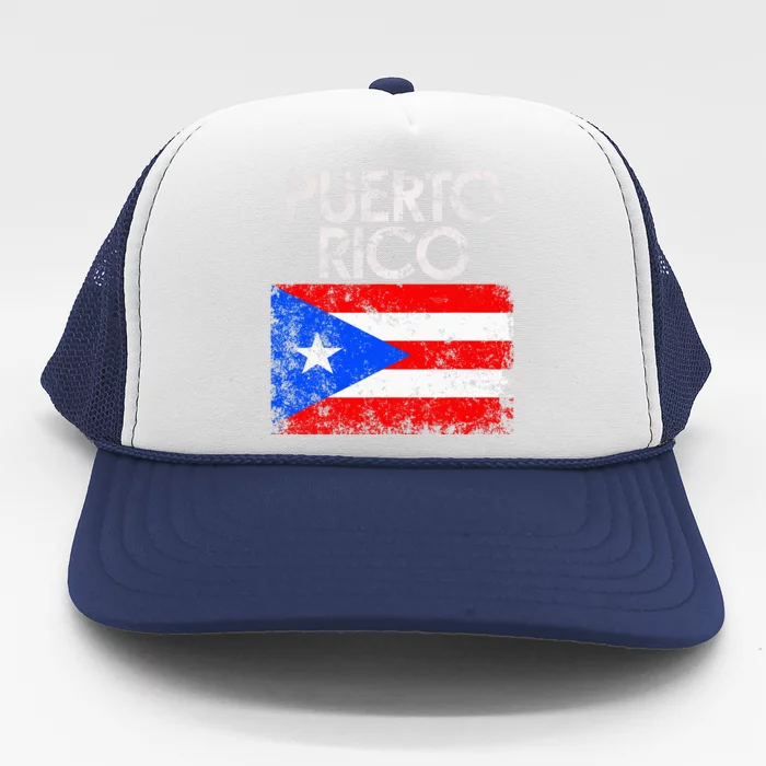 Puerto Rico Flag Pride Souvenir Retro Island Gift Trucker Hat