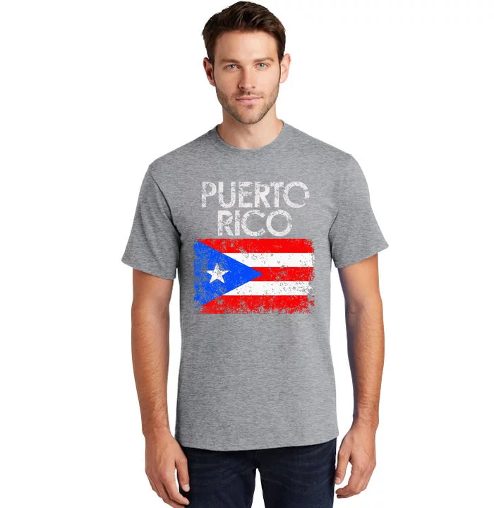 Puerto Rico Flag Pride Souvenir Retro Island Gift Tall T-Shirt