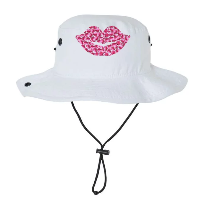 Pink Rose Flower Lips Tee Roses Lovers Floral Valentines Day Gift Legacy Cool Fit Booney Bucket Hat