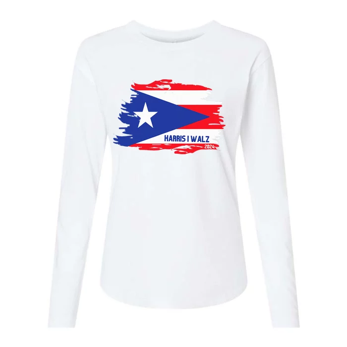 Puerto Ricans For Kamala Harris 2024 Womens Cotton Relaxed Long Sleeve T-Shirt