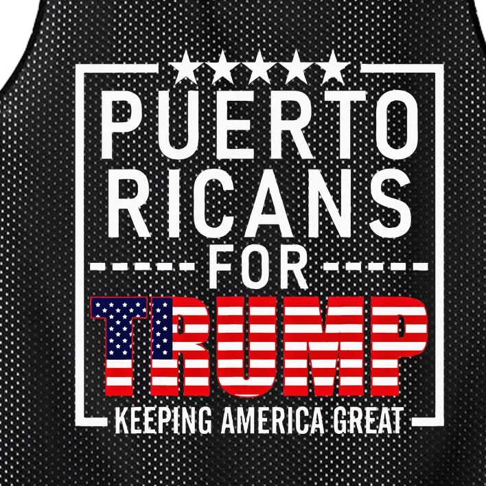 Puerto Ricans For Trump Conservative Gift 2024 Re Election Mesh Reversible Basketball Jersey Tank