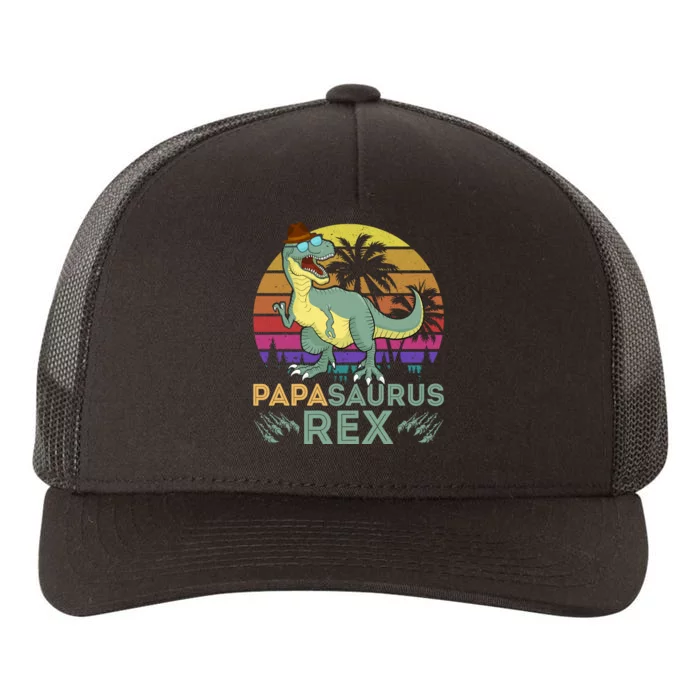 Papasaurus Rex Funny Dad T Yupoong Adult 5-Panel Trucker Hat