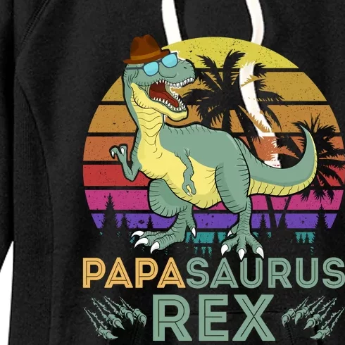 Papasaurus Rex Funny Dad T Women's Fleece Hoodie