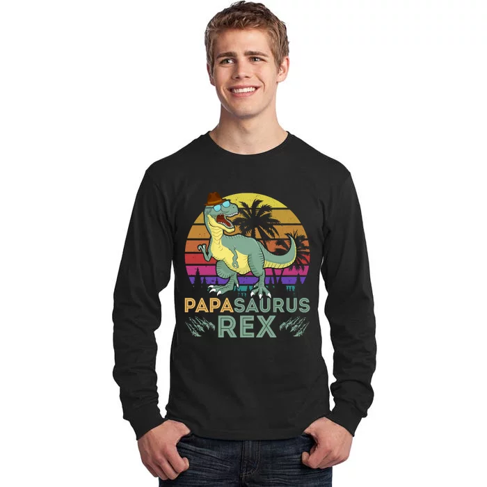 Papasaurus Rex Funny Dad T Tall Long Sleeve T-Shirt