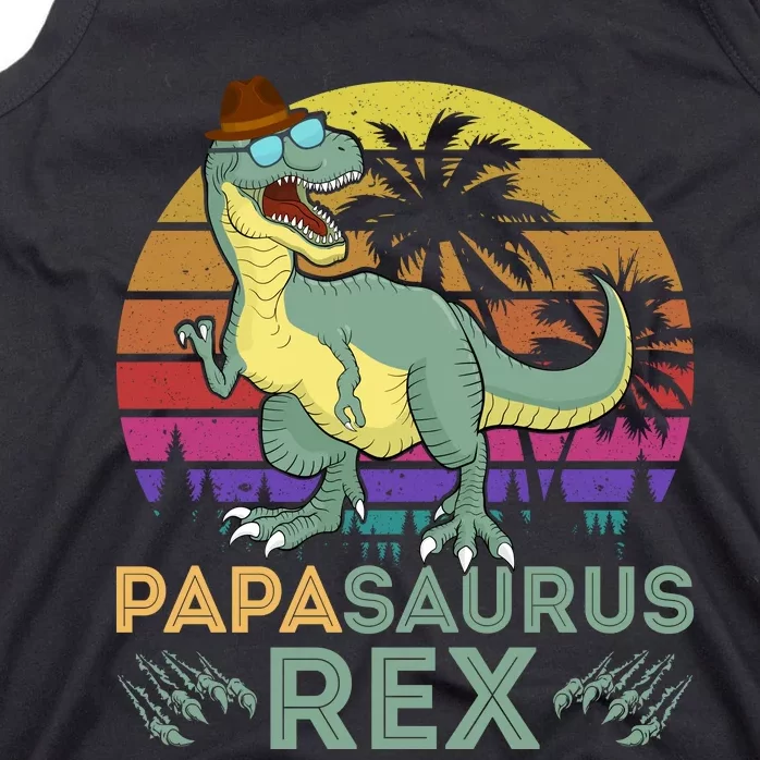 Papasaurus Rex Funny Dad T Tank Top