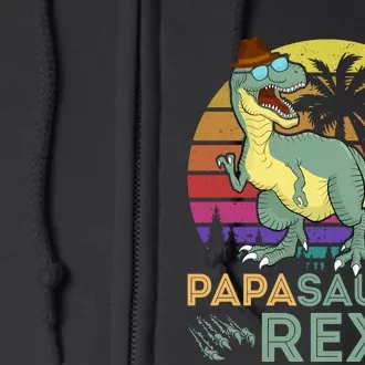 Papasaurus Rex Funny Dad T Full Zip Hoodie