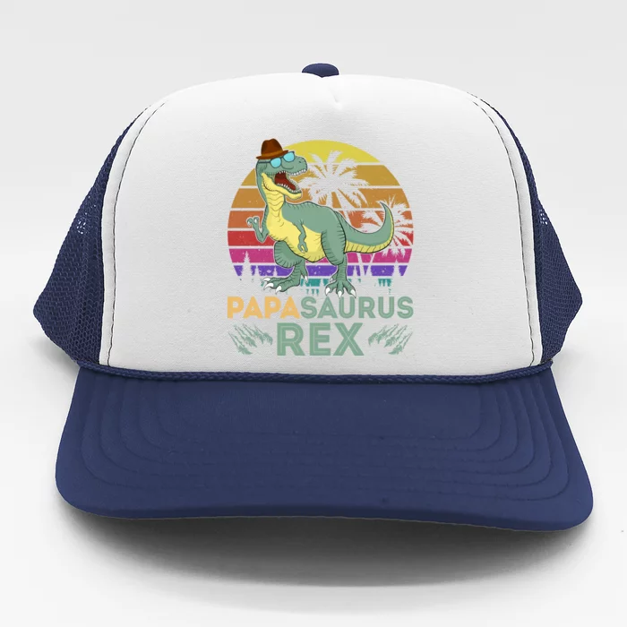 Papasaurus Rex Funny Dad T Trucker Hat