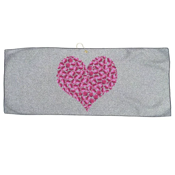 Pink Rose Flower Heargreat Gift Roses Lovers Valentines Day Cute Gift Large Microfiber Waffle Golf Towel