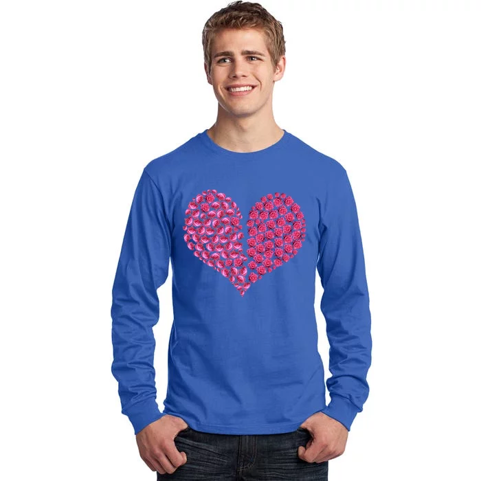 Pink Rose Flowers Broken Heart Roses Lovers Valentines Day Gift Tall Long Sleeve T-Shirt