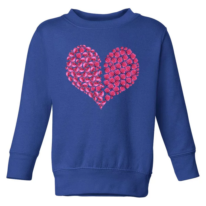 Pink Rose Flowers Broken Heart Roses Lovers Valentines Day Gift Toddler Sweatshirt